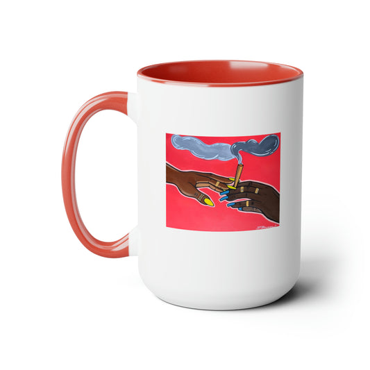 "Sankofa: Pass the Torch" Two Tone Mug 15oz.